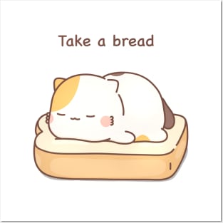 Muffin cat take a bread Posters and Art